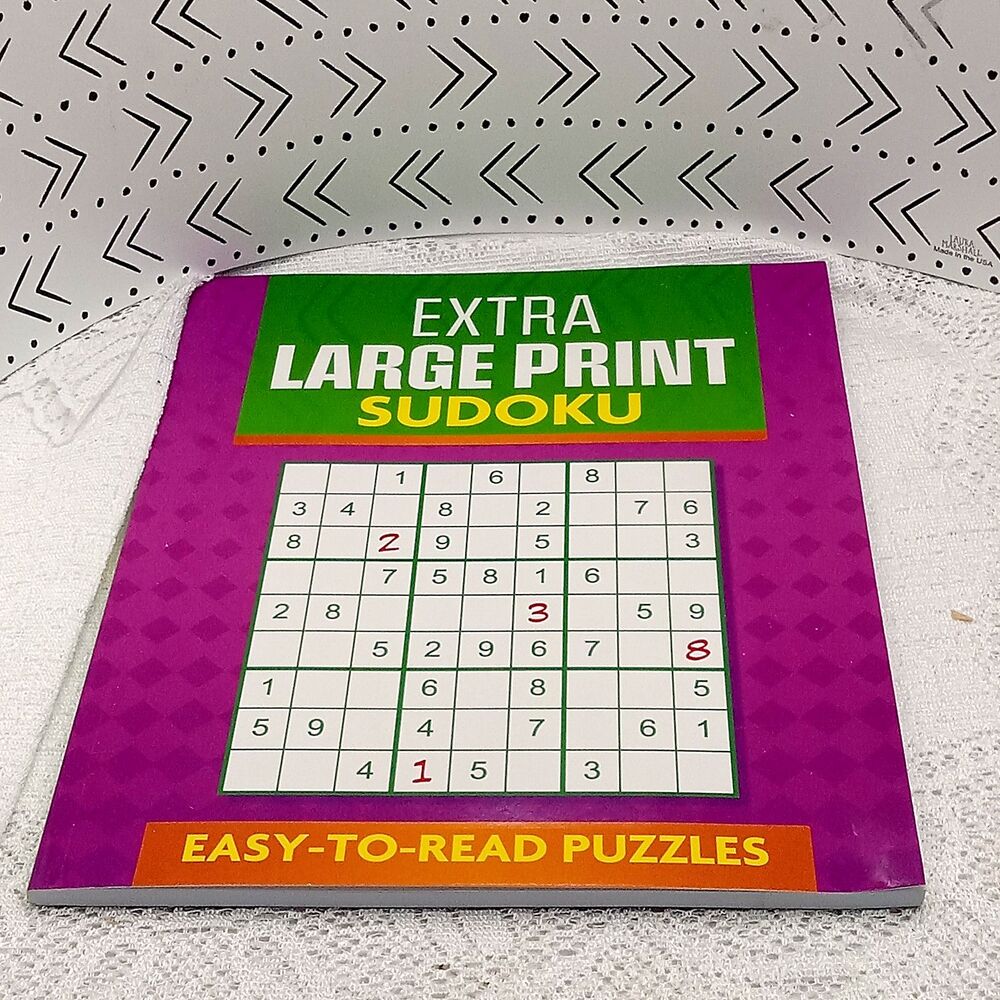 SUDOKU Extra Large PRINT Puzzle Book 4 Levels w/Answers Easy to Read PB 2025 NEW